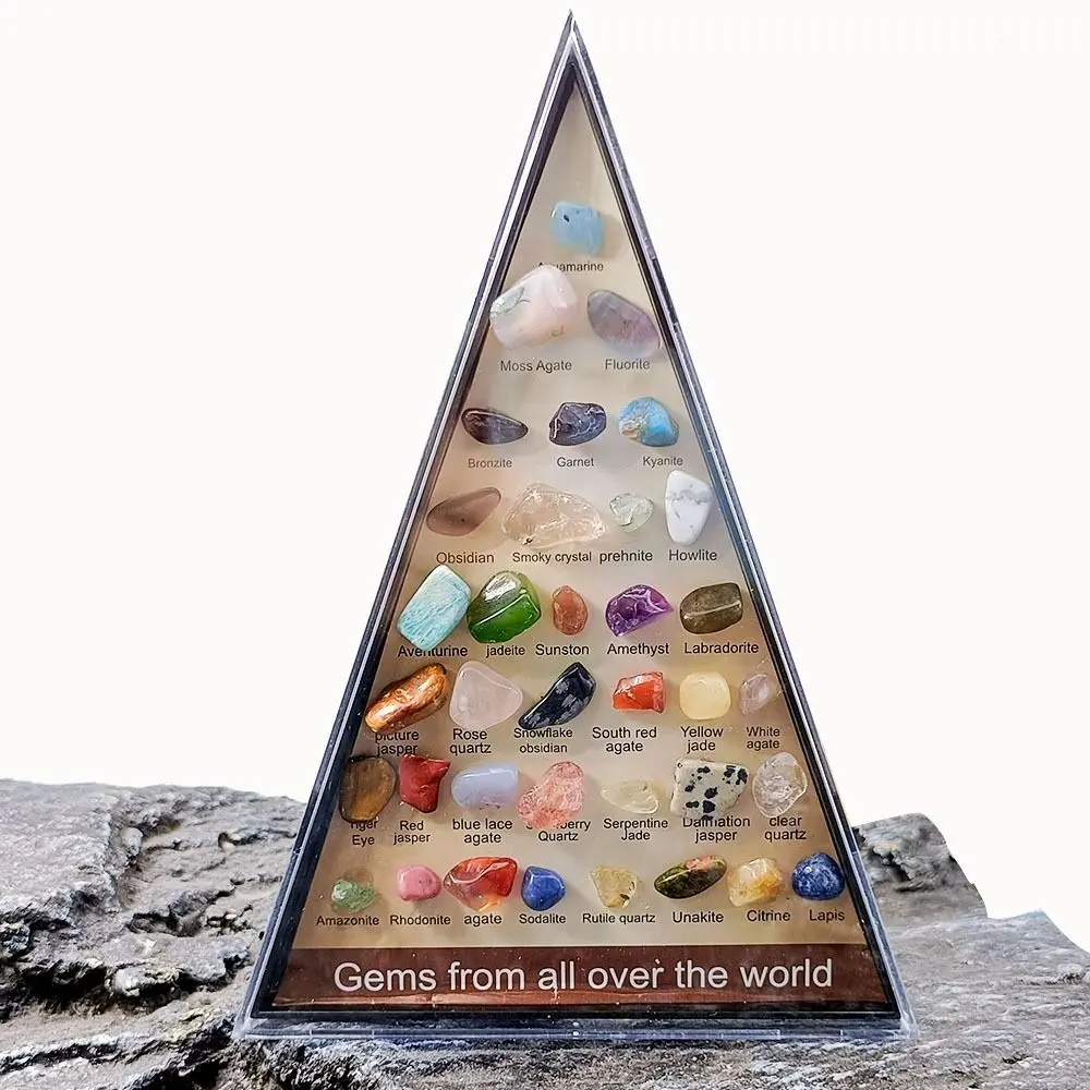 Gemstones Natural Crystal Rock Collection 36 Ore Natural Crafts Natural Specimens Triangular Set Collection