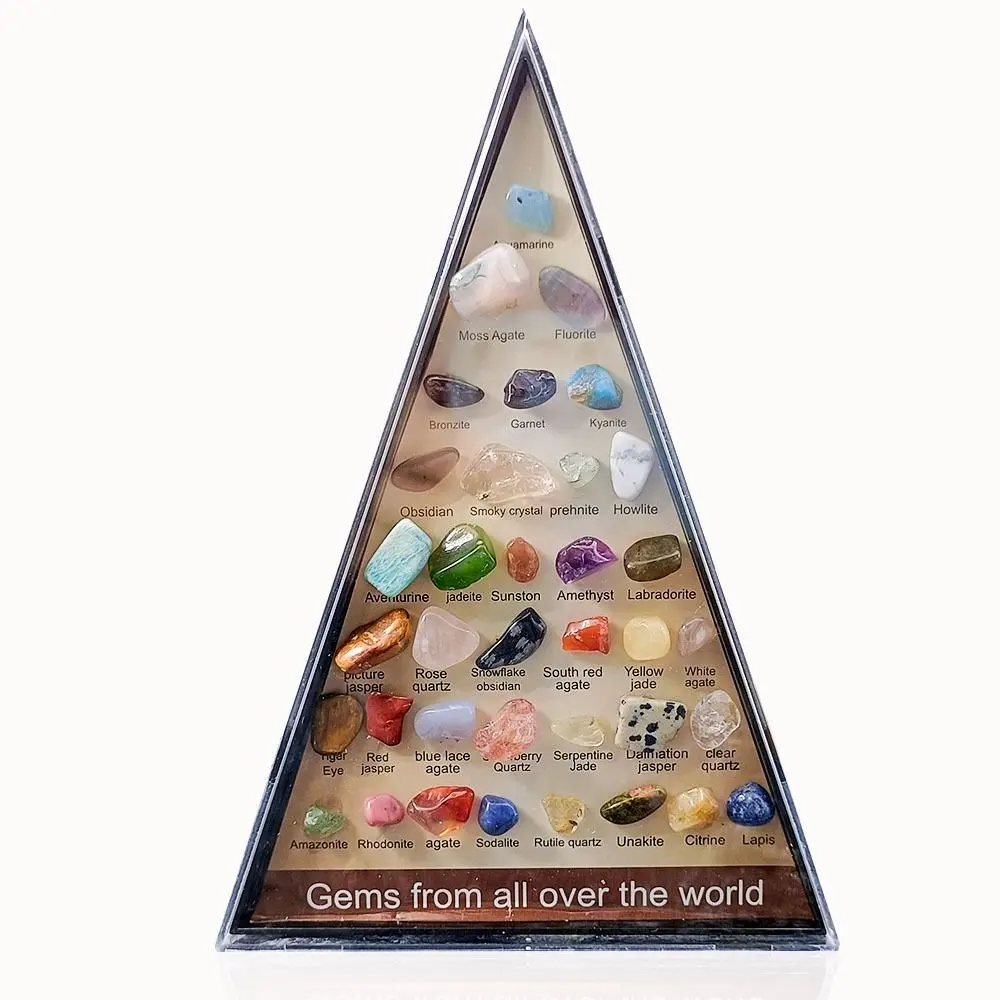 Gemstones Natural Crystal Rock Collection 36 Ore Natural Crafts Natural Specimens Triangular Set Collection