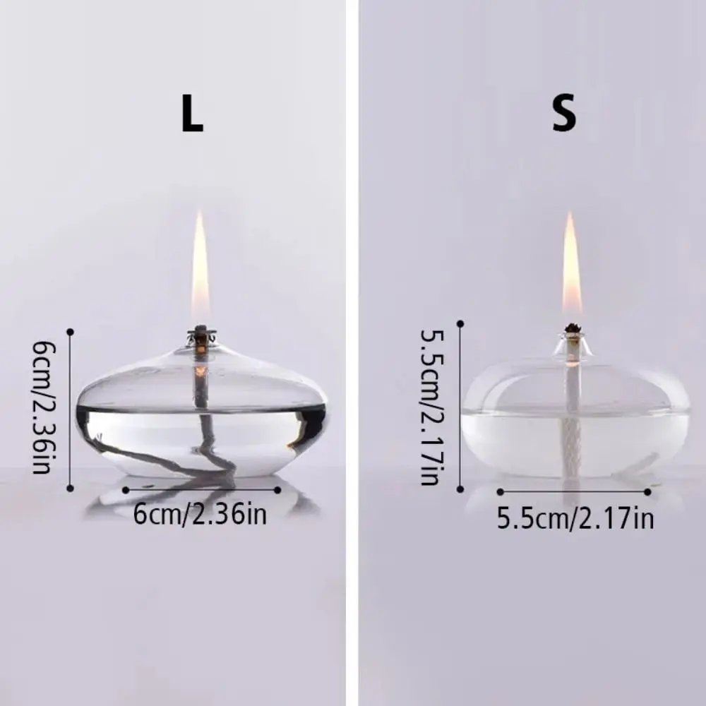 Transparent Transparent Glass Candle Holders Smokeless Glass Oil Lamp Candlestick Simple Smokeless Candlestick Ornaments Dinner
