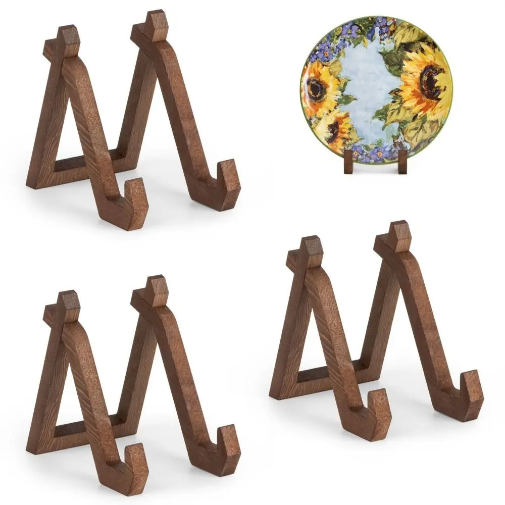 Multifunctional Retro Wooden Display Rack Practical Sturdy Picture Frame Stand Handmade Music Album Rack for Bedroom Cafe CD