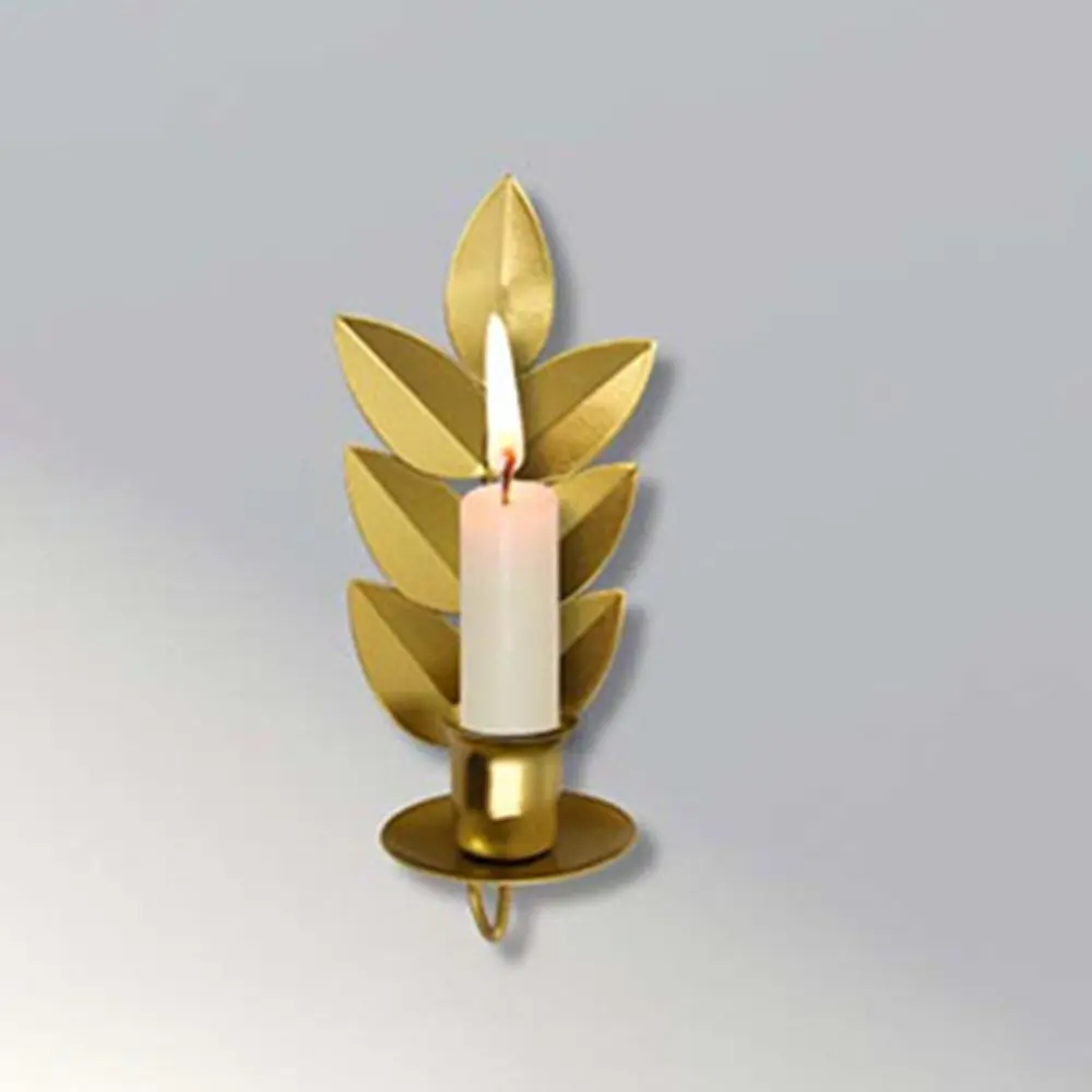 Exquisite Rust-proof Wheat Leaf Candle Stand Elegant Luxury Golden Candle Holder Decorative Iron Hanging Candlestick Home Decor