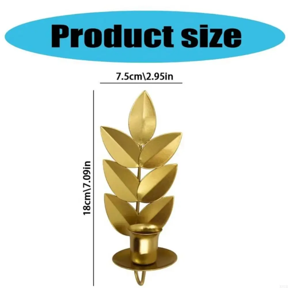 Exquisite Rust-proof Wheat Leaf Candle Stand Elegant Luxury Golden Candle Holder Decorative Iron Hanging Candlestick Home Decor