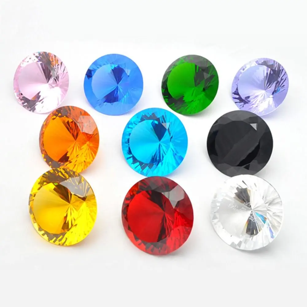 Colored Crystal Diamond Ornament Diamond Shaped Jewelry Craft Artificial Crystal Diamond Cutting Process DIY