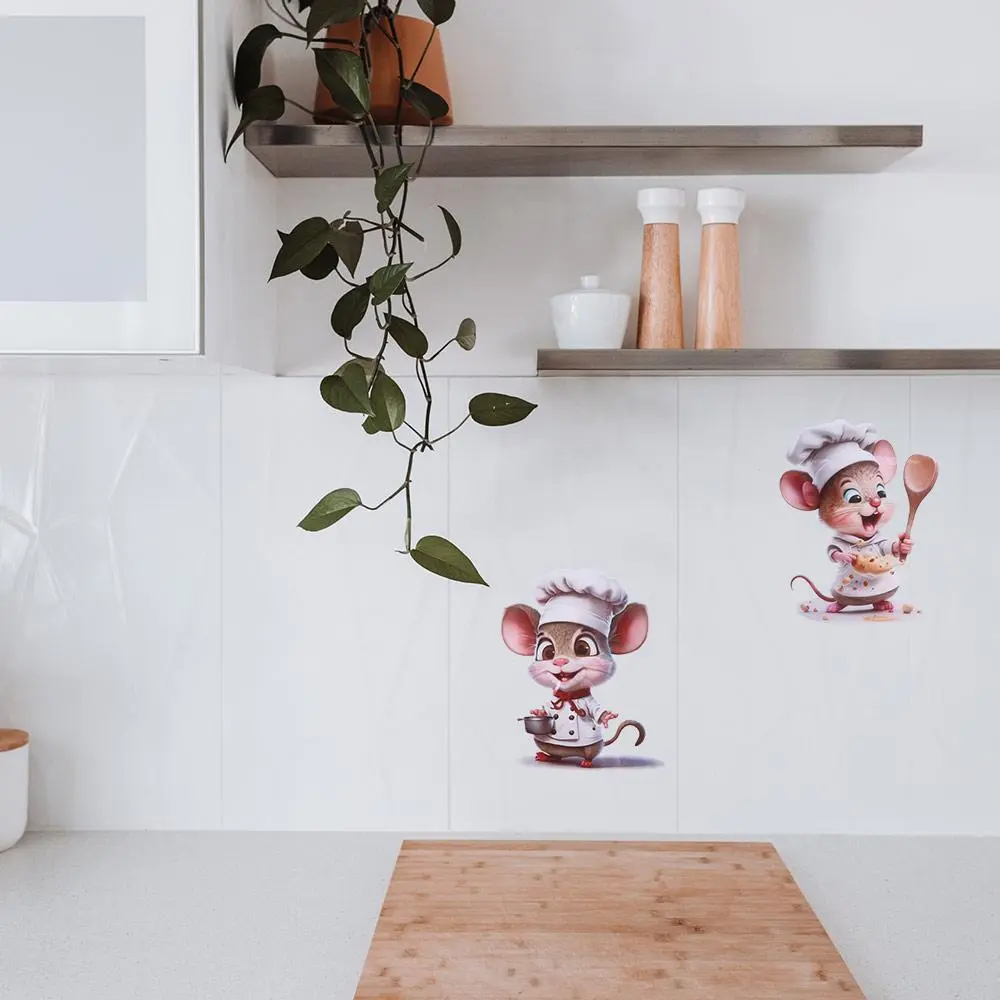 Living Room Decoration Cartoon Mouse Wall Stickers PVC Self-adhesive Wallpaper Cute Creative Decoration Mural Kids Baby Room
