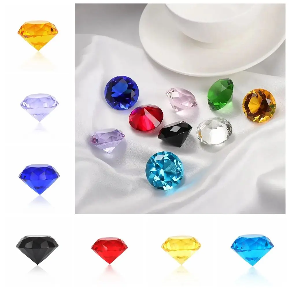 Colored Crystal Diamond Ornament Diamond Shaped Jewelry Craft Artificial Crystal Diamond Cutting Process DIY