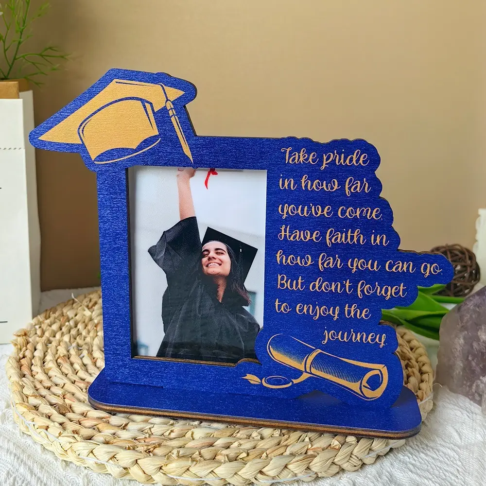 Vintage Graduation Photo Frame Celebration Festival Wooden Picture Frame Rustic Handmade Picture Display Stand Friend Gifts