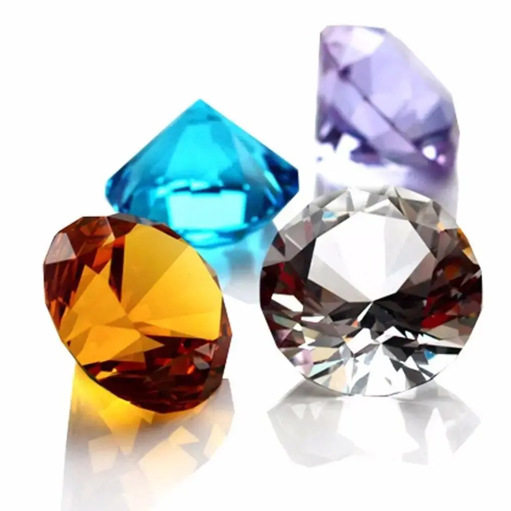 Colored Crystal Diamond Ornament Diamond Shaped Jewelry Craft Artificial Crystal Diamond Cutting Process DIY