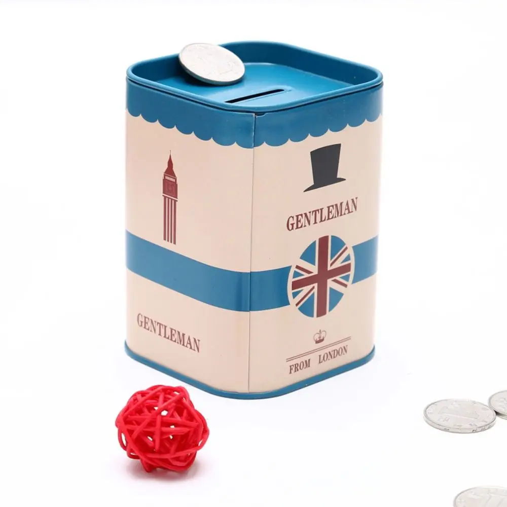 Creative Square Shape Square Tinplate Piggy Bank Iron Art Durable Cute Pen Holder Odorless Kids Storage Box Storage Box