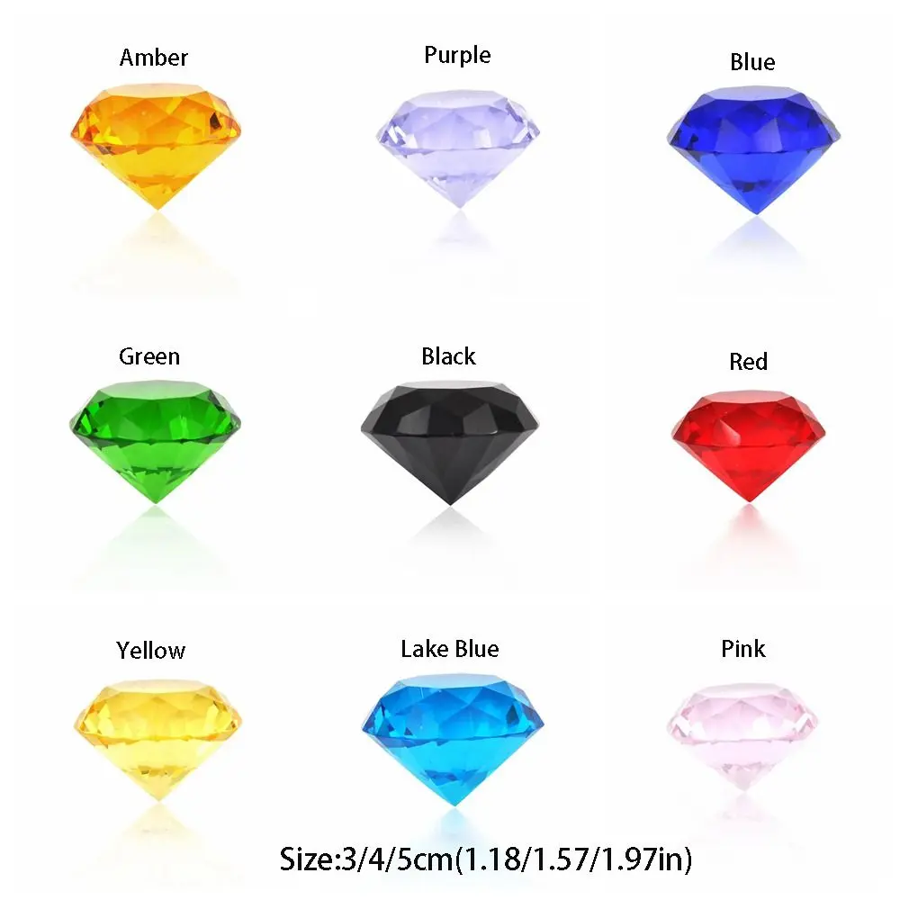 Colored Crystal Diamond Ornament Diamond Shaped Jewelry Craft Artificial Crystal Diamond Cutting Process DIY