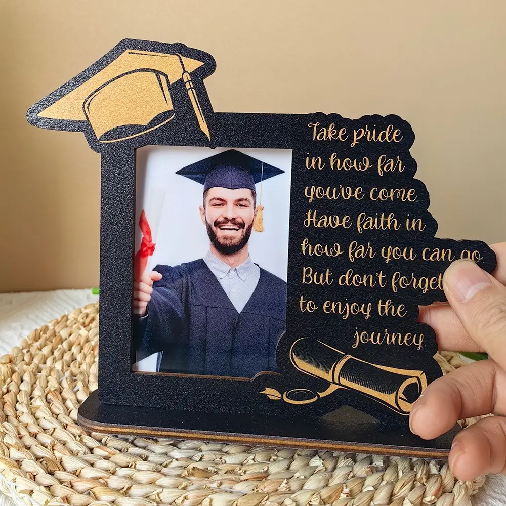 Vintage Graduation Photo Frame Celebration Festival Wooden Picture Frame Rustic Handmade Picture Display Stand Friend Gifts