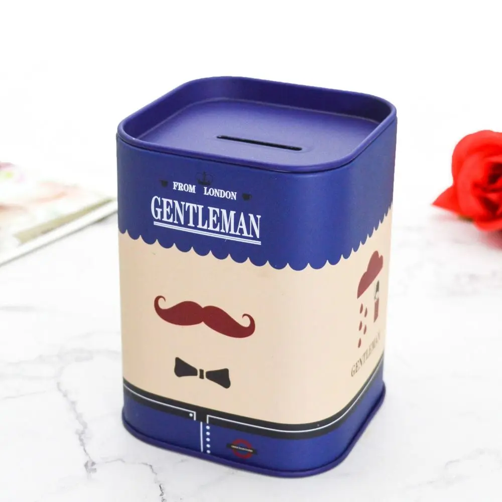 Creative Square Shape Square Tinplate Piggy Bank Iron Art Durable Cute Pen Holder Odorless Kids Storage Box Storage Box