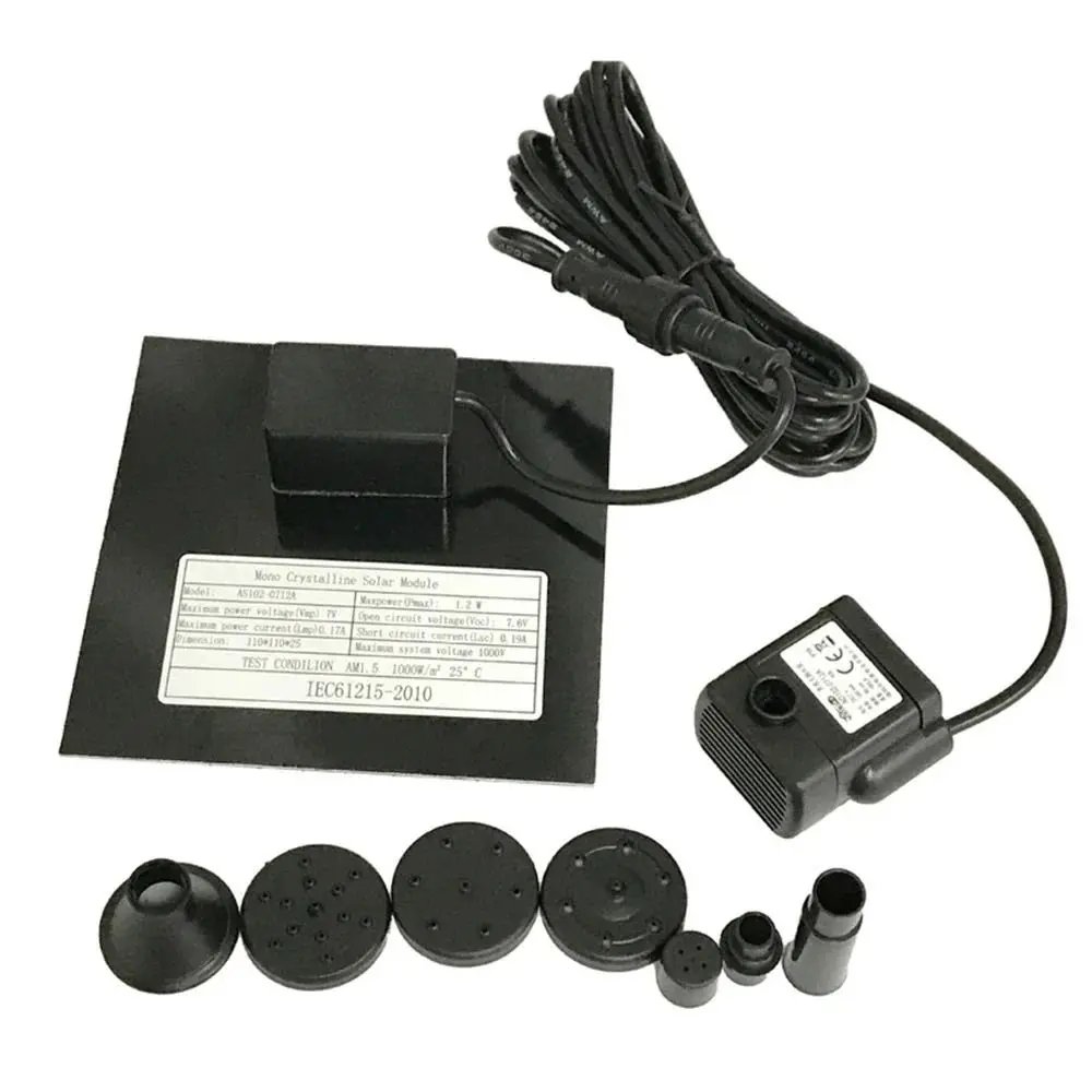 Power Panel Kit Mini Solar Panel Water Pump DC Brushless 4 Nozzles Solar Fountain Pump 200L/H DIY Solar Water Fountain Pool