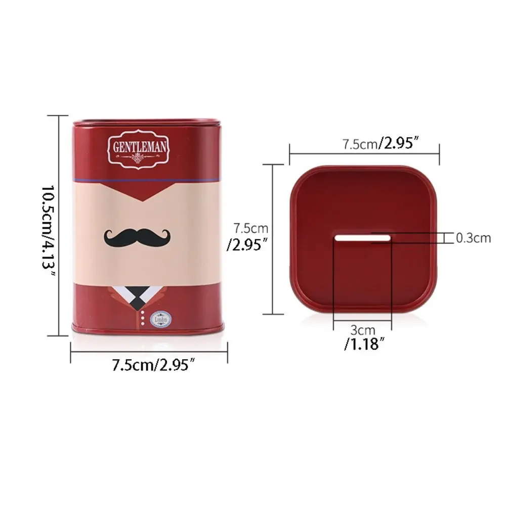 Creative Square Shape Square Tinplate Piggy Bank Iron Art Durable Cute Pen Holder Odorless Kids Storage Box Storage Box