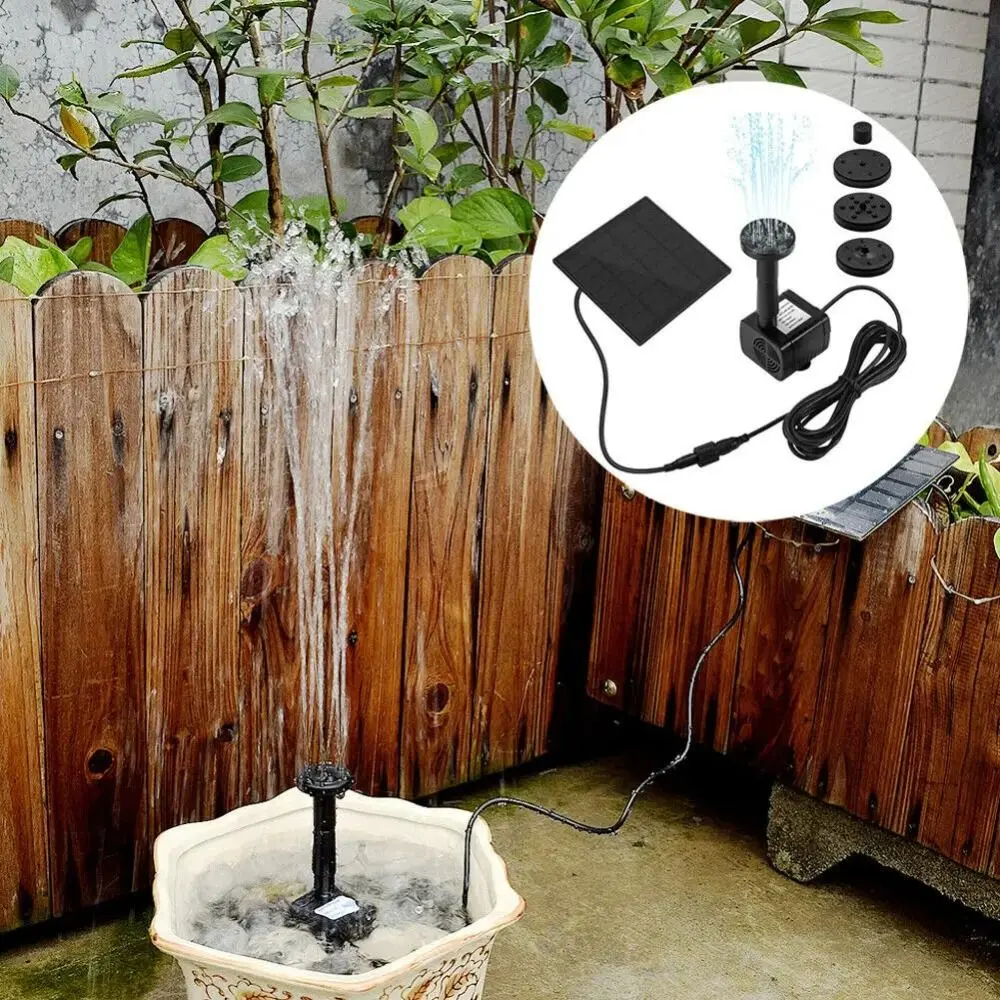 Power Panel Kit Mini Solar Panel Water Pump DC Brushless 4 Nozzles Solar Fountain Pump 200L/H DIY Solar Water Fountain Pool