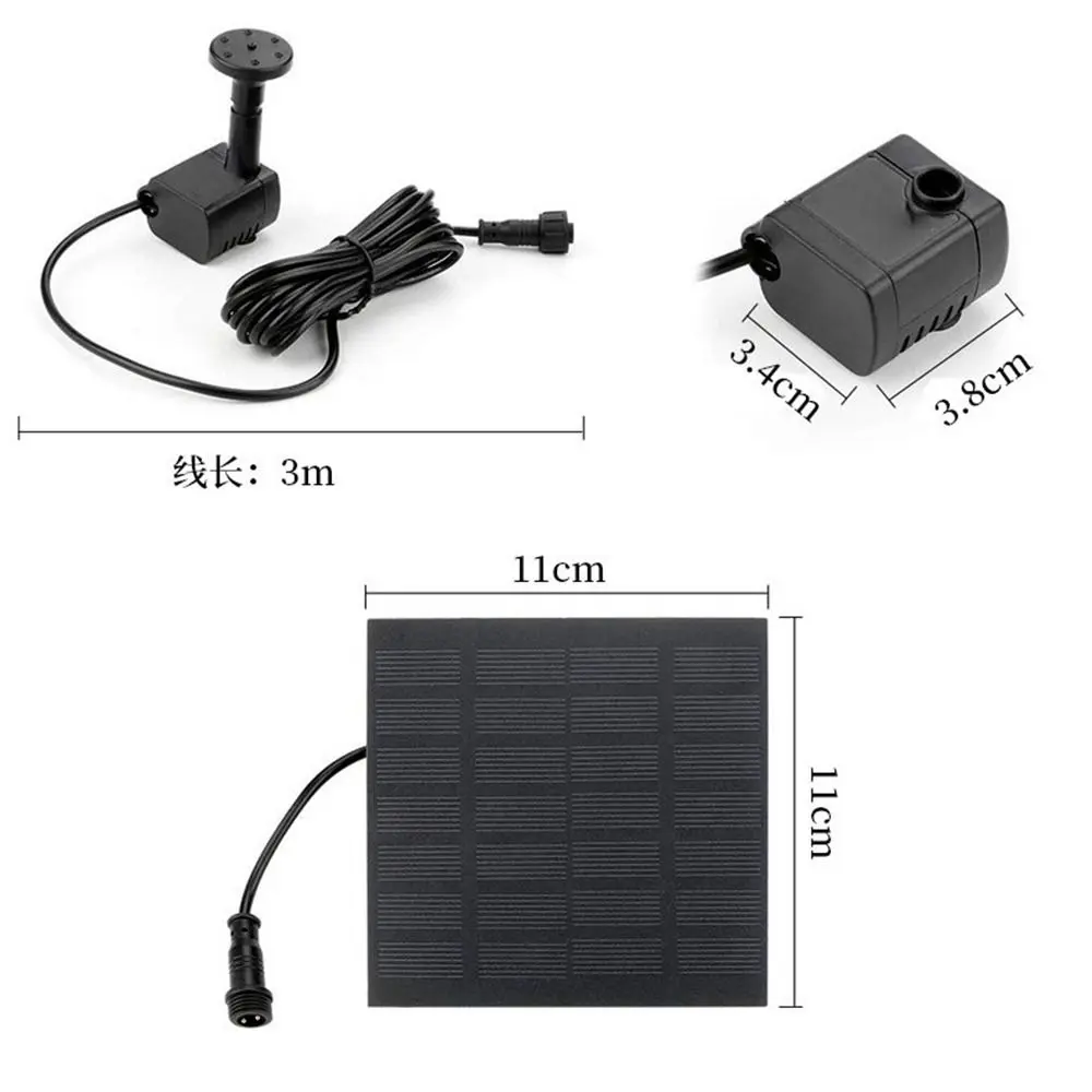 Power Panel Kit Mini Solar Panel Water Pump DC Brushless 4 Nozzles Solar Fountain Pump 200L/H DIY Solar Water Fountain Pool