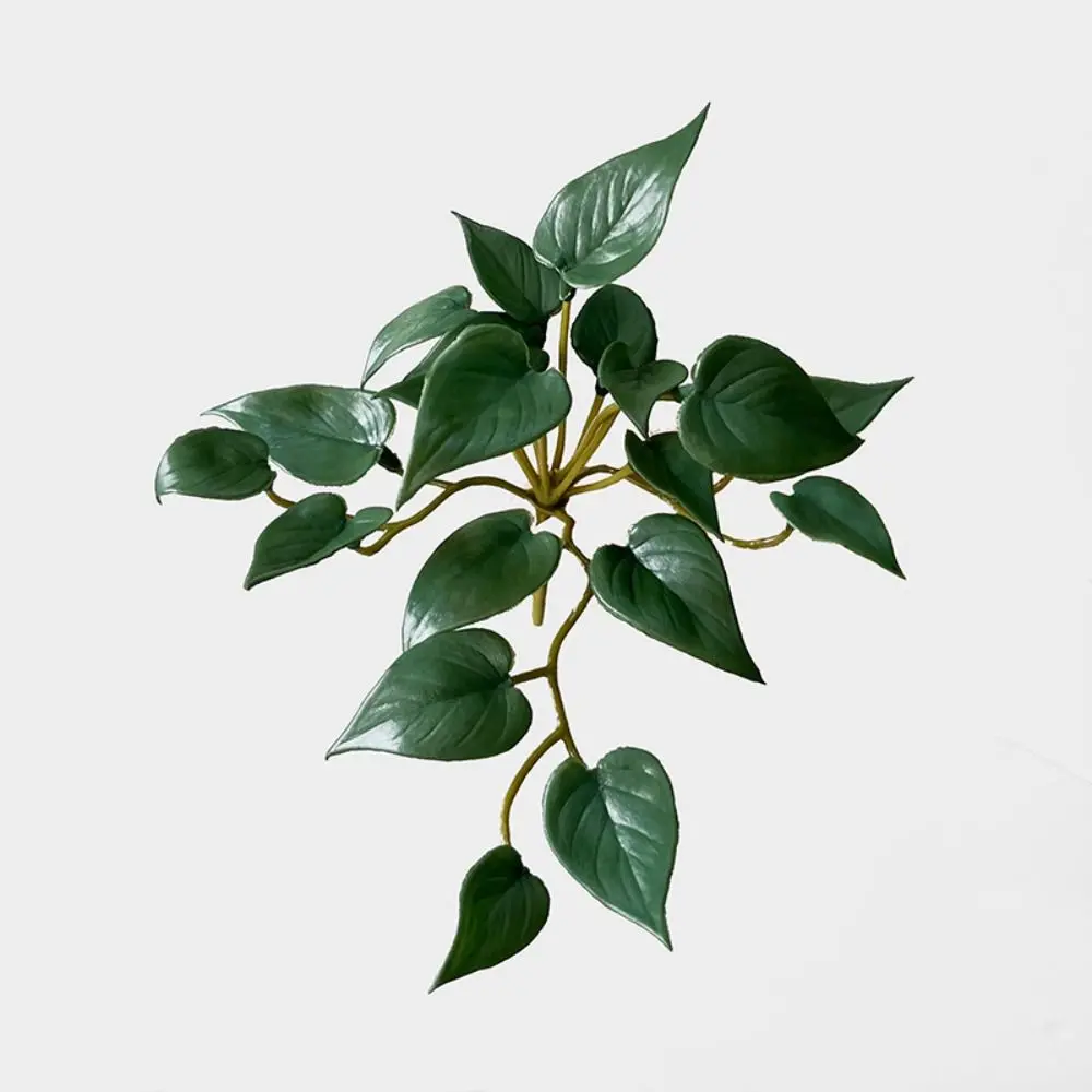 Soft Artificial Copper Coin Grass Plants Handmade Wall Hanging Fake Ivy Leaf Leaves Realistic Mini Bouquet Home Decoration