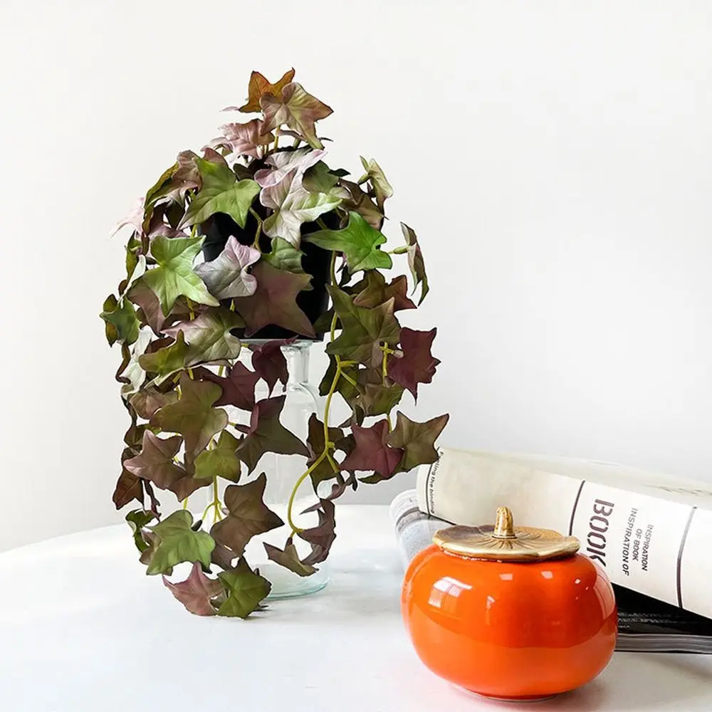 Soft Artificial Copper Coin Grass Plants Handmade Wall Hanging Fake Ivy Leaf Leaves Realistic Mini Bouquet Home Decoration