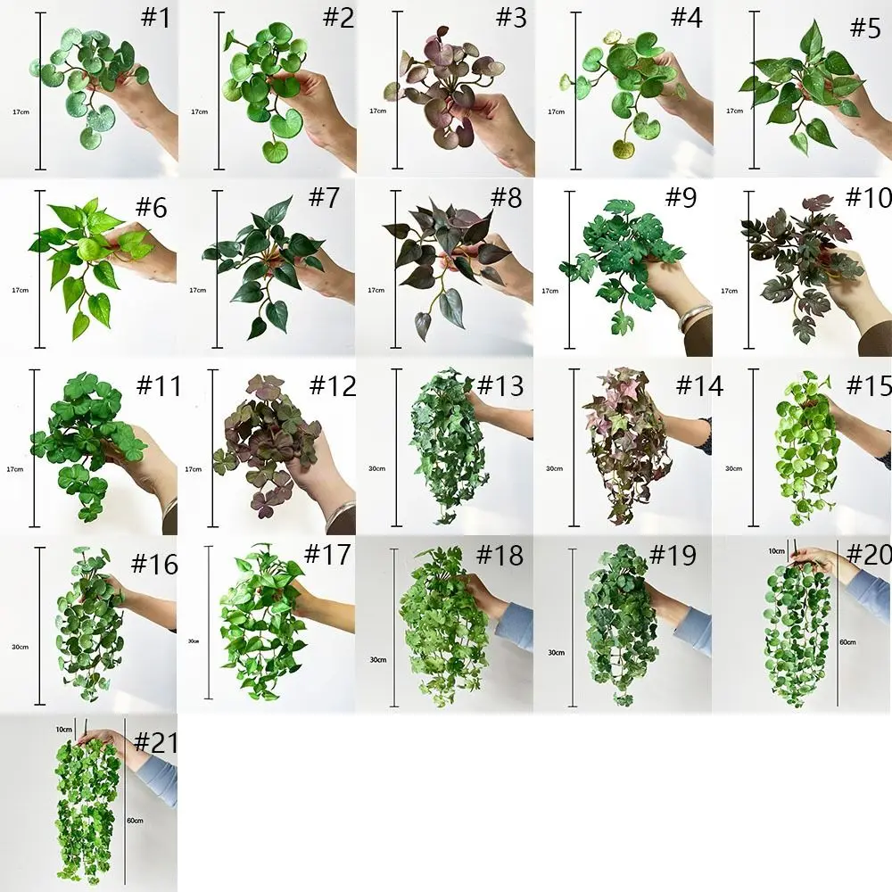 Soft Artificial Copper Coin Grass Plants Handmade Wall Hanging Fake Ivy Leaf Leaves Realistic Mini Bouquet Home Decoration