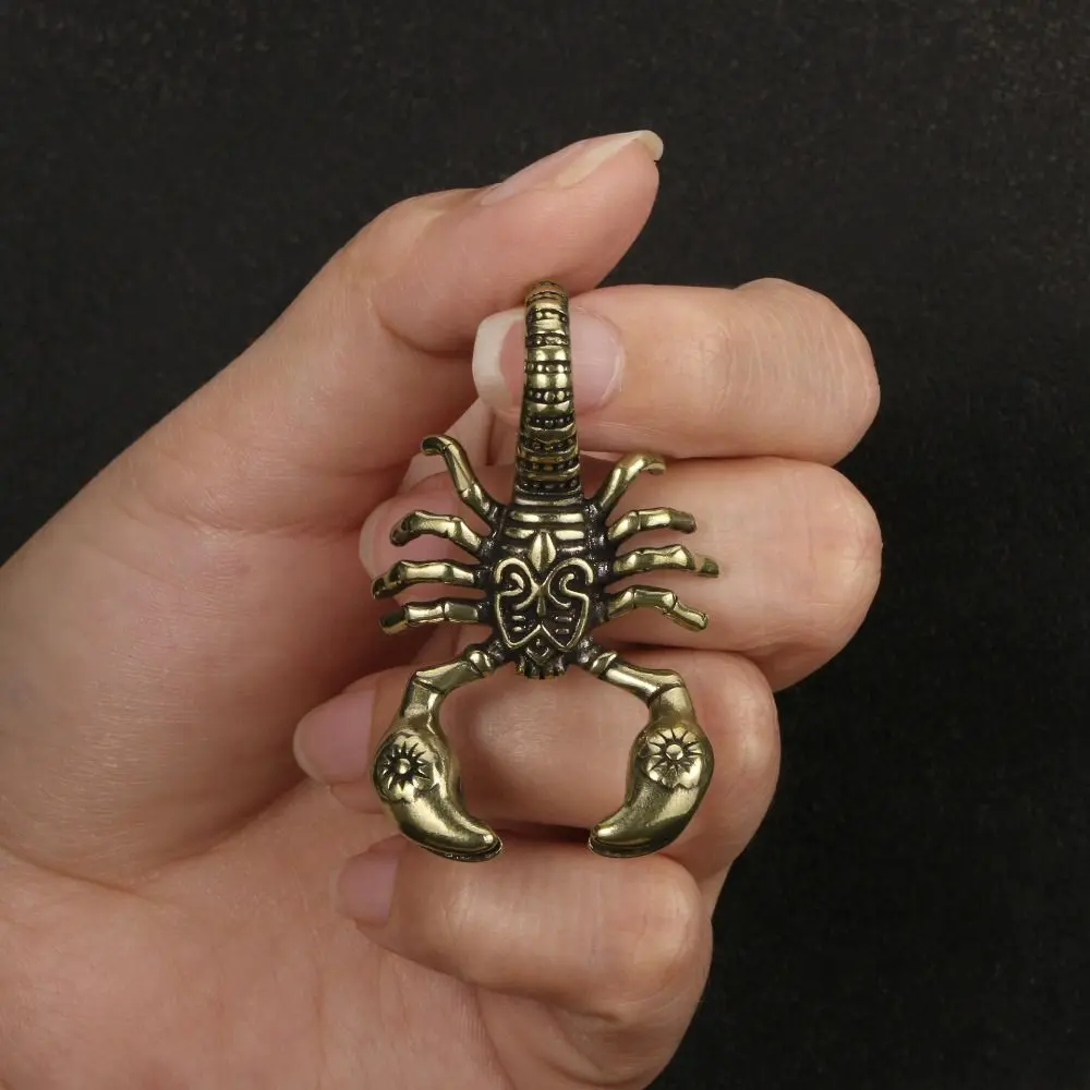 Easy Use Handmade Scorpion Sculpture Pure Copper Vivid Jewelry Pendant Hand Painted Brass Animal Miniatures Home Decor