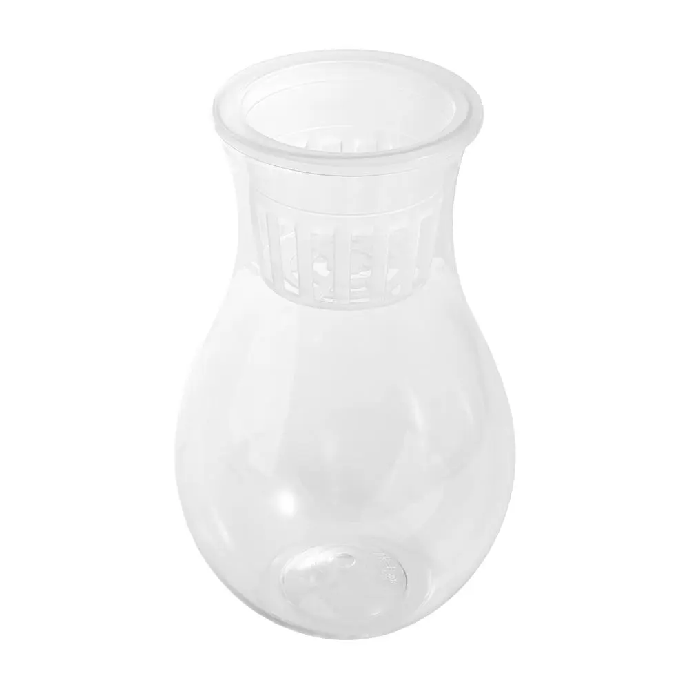 Mini Fish Tank Self Watering Hydroponic Flower Pot Plastic Transparent Aquatic Plant Container Floor-standing Simple Home Decor