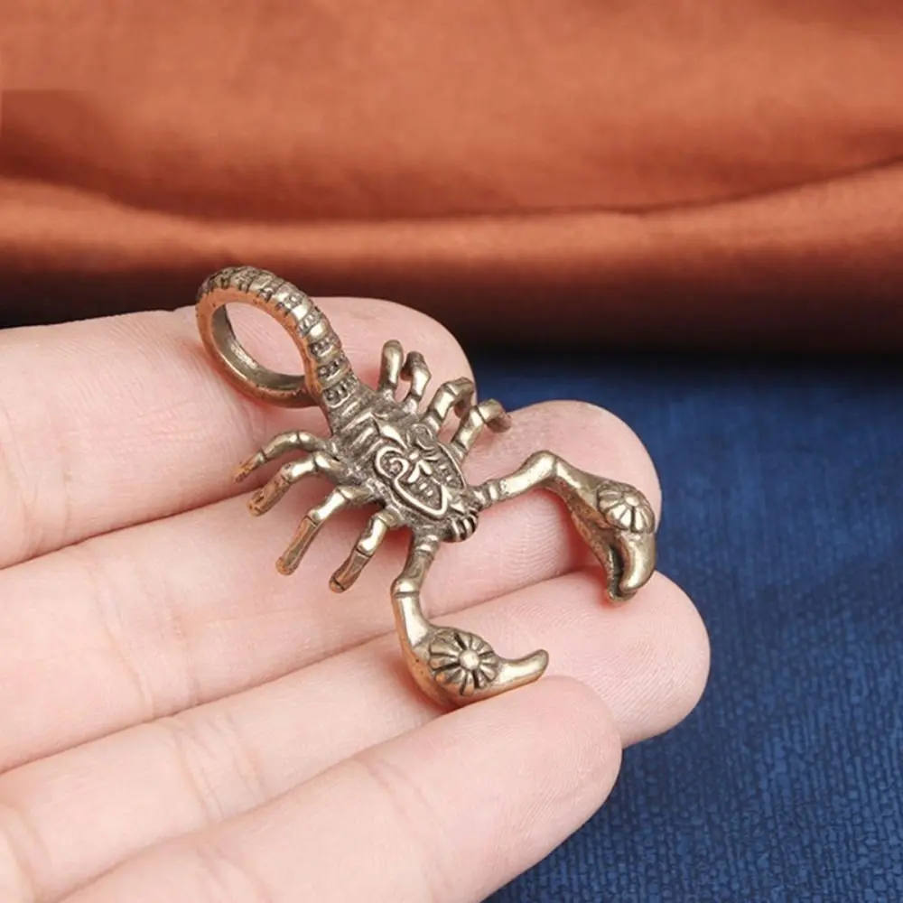Easy Use Handmade Scorpion Sculpture Pure Copper Vivid Jewelry Pendant Hand Painted Brass Animal Miniatures Home Decor