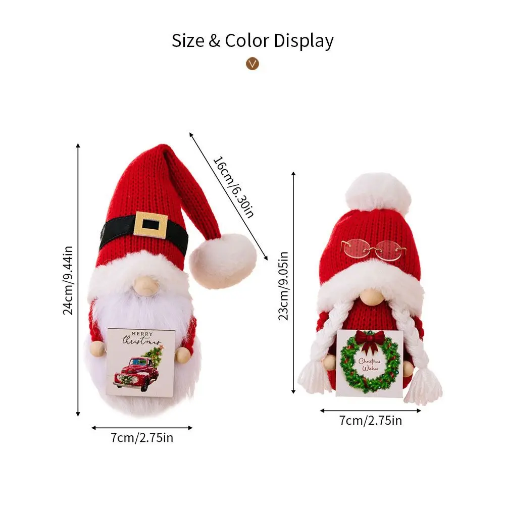 Antler Christmas Faceless Doll Exquisite Soft Plush Knitted Hat Rudolf Doll Handmade Christmas Tree Forest Man Doll Ornaments