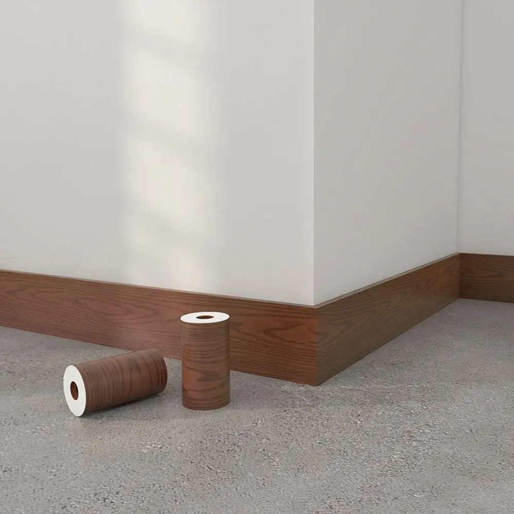 Thicken Wood Grain Tape 10cmx10m PVC Waist Line Wallpaper Home Decor Waterproof Floor Sticker Patches Furniture Renovation