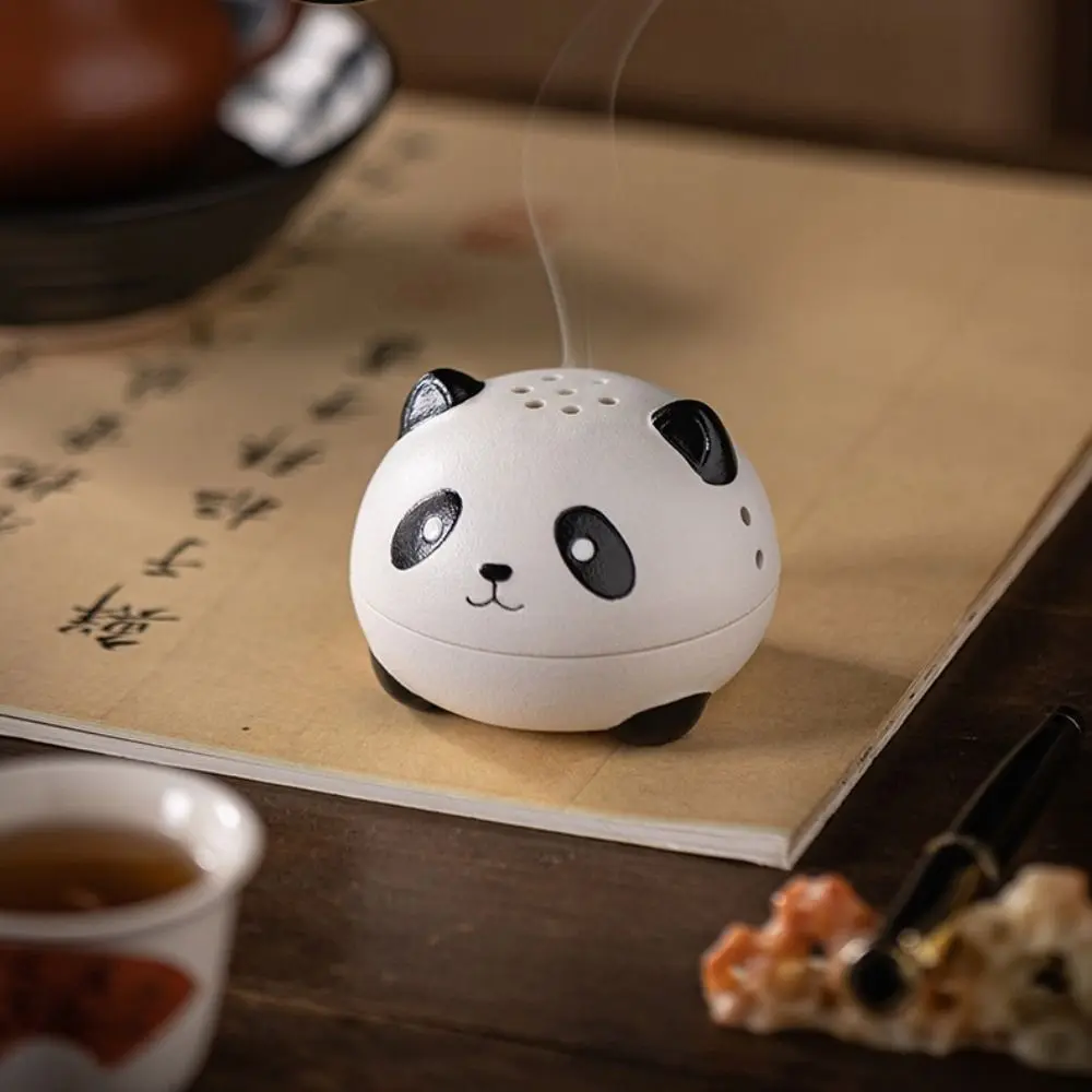 Ceramics Incense Burner Cute Cartoon Sandalwood Holder Anti-Scald with Cover Mosquito Coil Box Mosquito Incense Plate