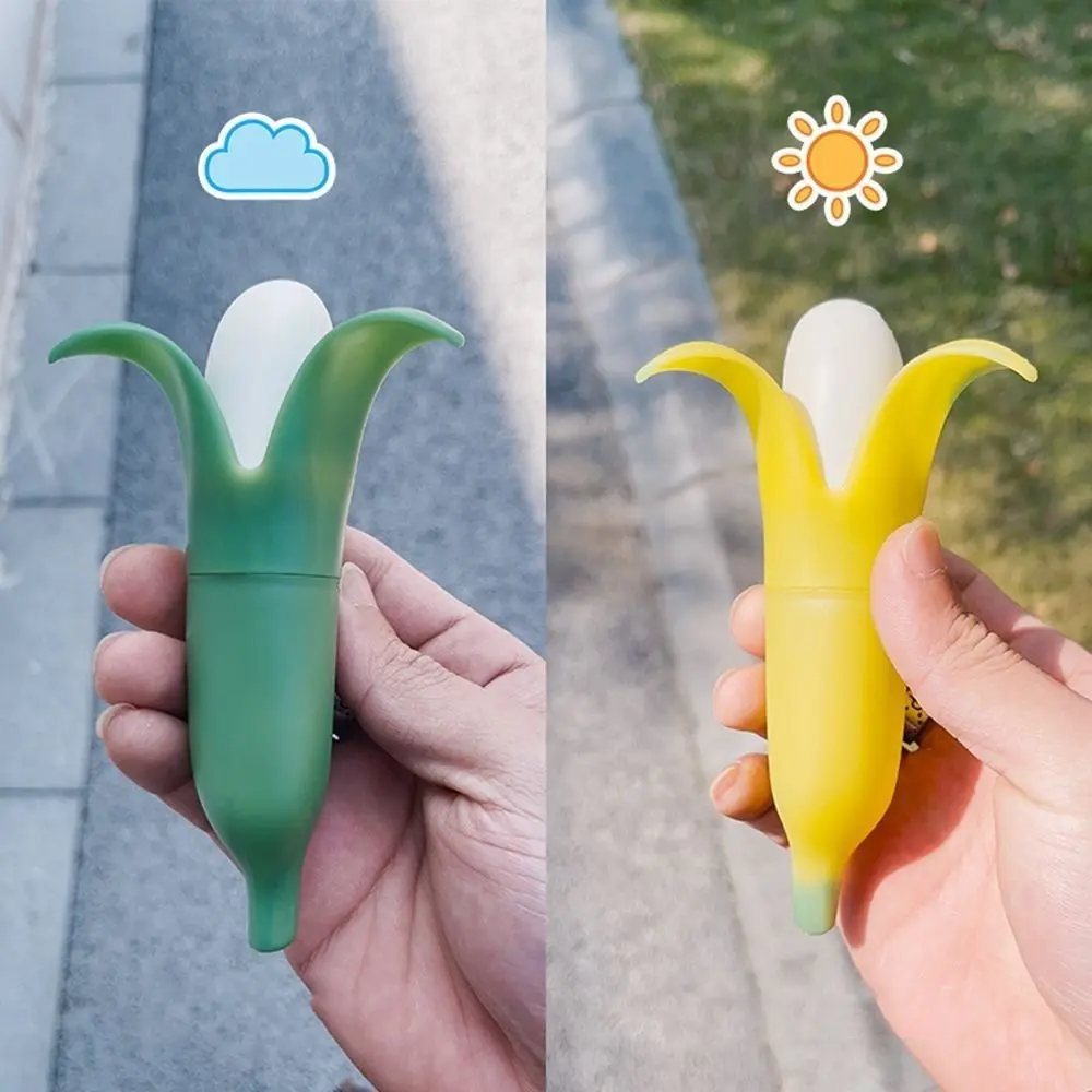 UV Temperature-Sensitive Color Changing Banana Pendant Telescopic Decorative Car Rearview Mirror Charms Turn Yellow Plastic