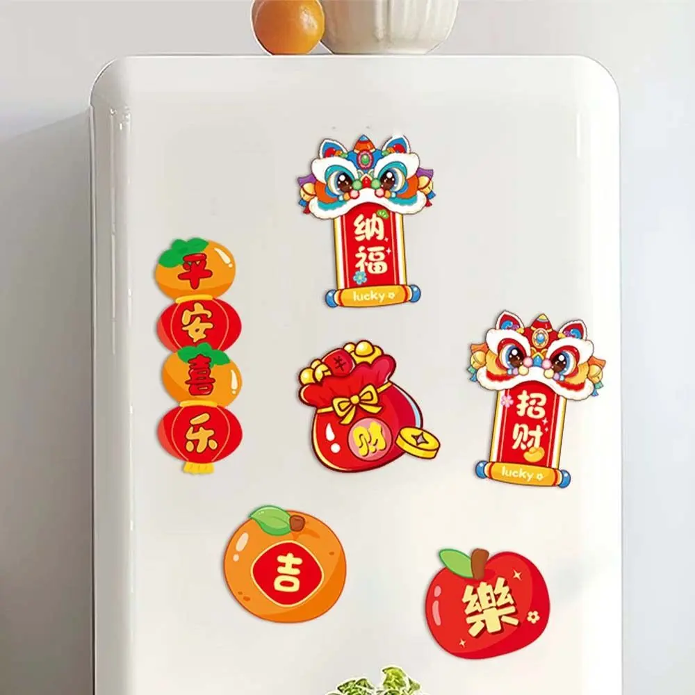 Mini Snake Year Refrigerator Sticker Chinese Traditional Refrigerator Couplet Sticker Blessing Celebrating