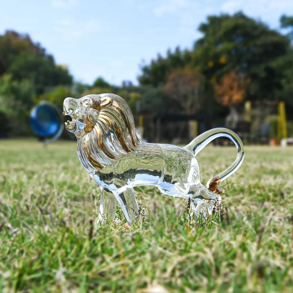 Gilding Process Crystal Elephant Figurines Frog Crystal Lion Elephant Statue Rhinoceros Animal Sculpture