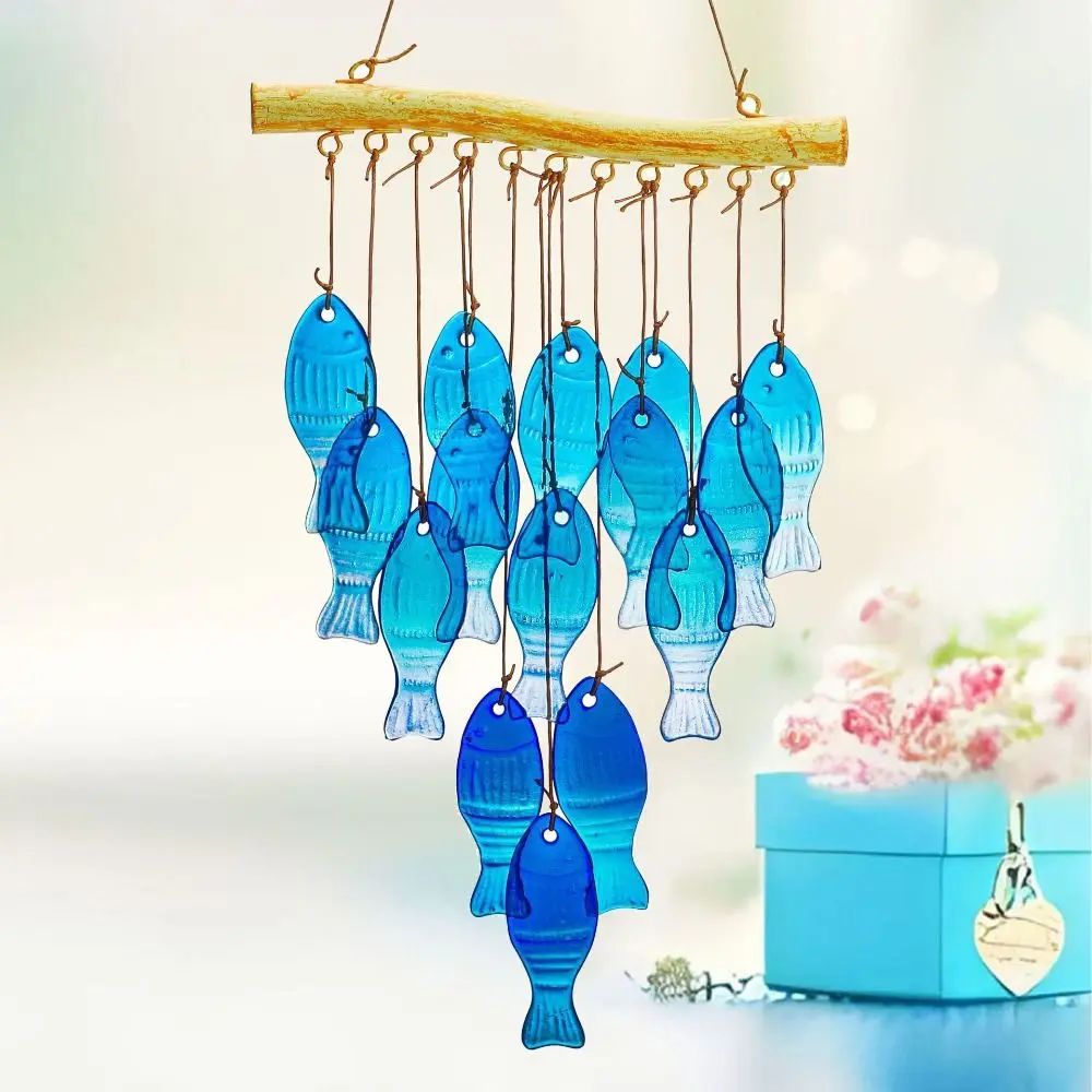 Crafts Hanging Fish Shaped Wind Chime Novelty Creative Sun Catcher Handmade Colorful Light Collection Pendant Landscape