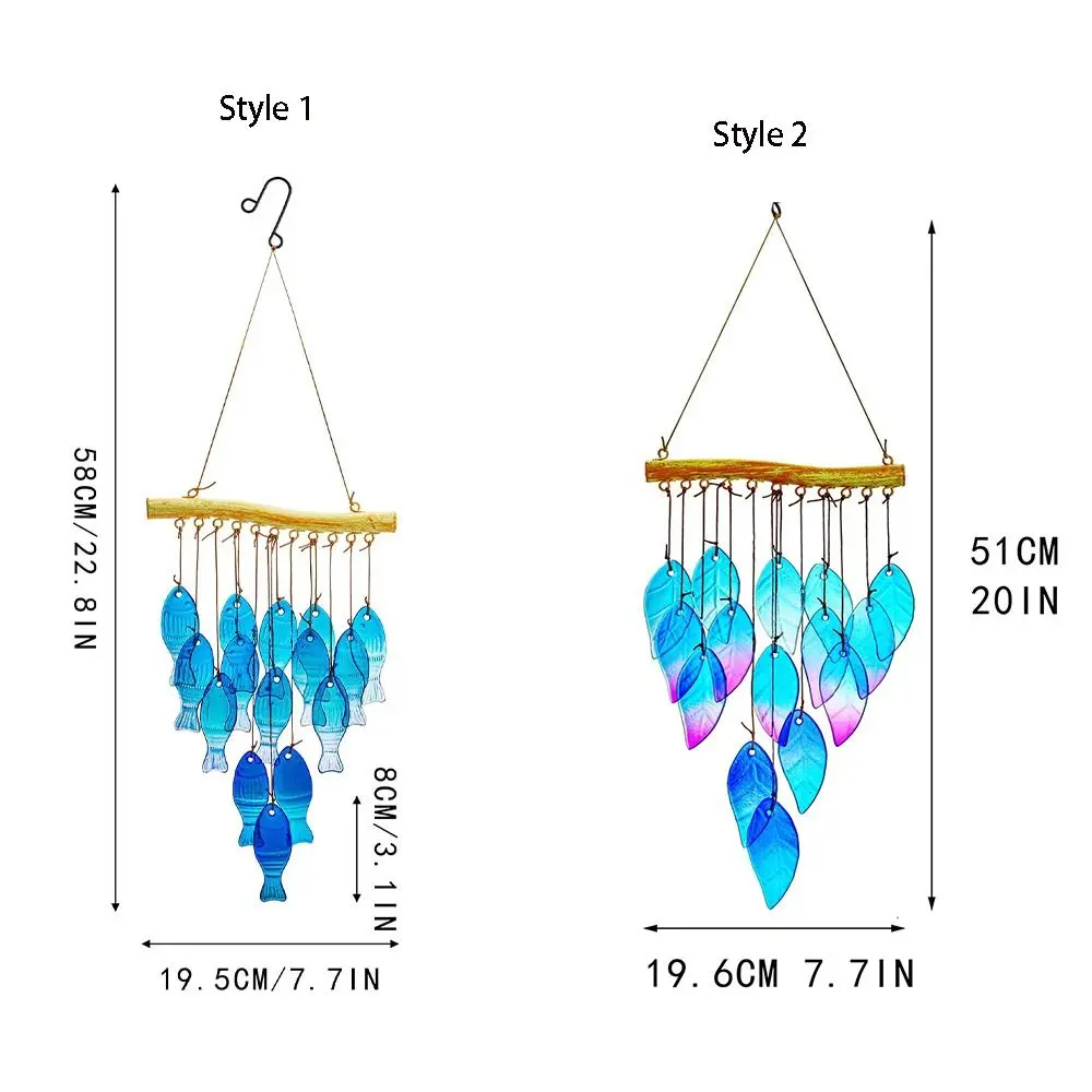 Crafts Hanging Fish Shaped Wind Chime Novelty Creative Sun Catcher Handmade Colorful Light Collection Pendant Landscape