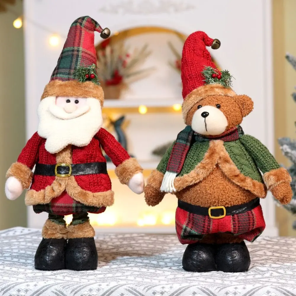 Snowman Stretchable Leg Christmas Doll Bear Kawaii Knitted Christmas Doll Cartoon Romance Santa Claus Stretch Doll Children