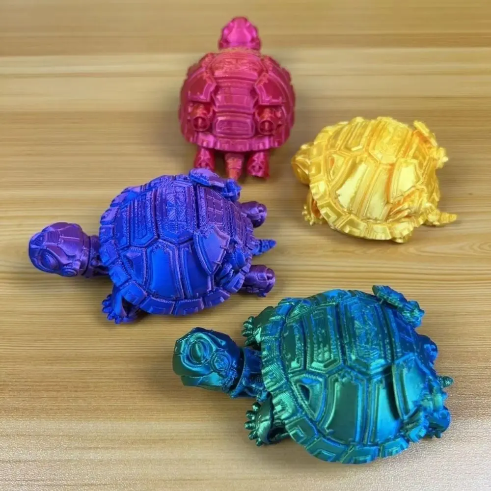 Multi-joint 3D Printed Turtles Movable Plastic Stress Relieving Toys Cartoon Exquisite Simulated Animal Model Entertainment Gift
