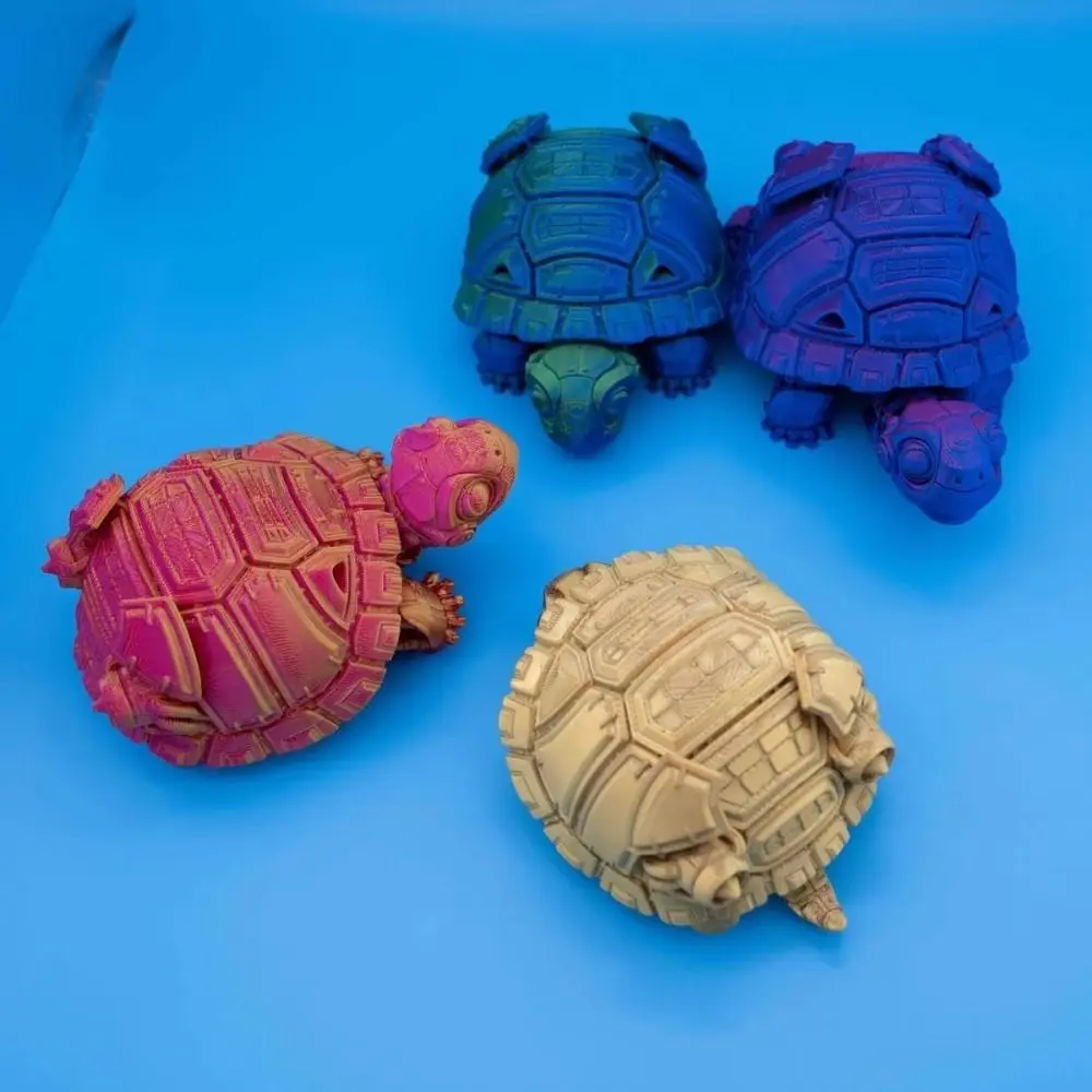 Multi-joint 3D Printed Turtles Movable Plastic Stress Relieving Toys Cartoon Exquisite Simulated Animal Model Entertainment Gift