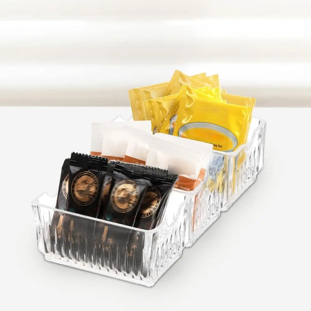 Business Card Holder Acrylic Sugar Packet Holder Clear Rectangle Tea Bags Holder Anti-fall Sweetener Storage Box Hotal