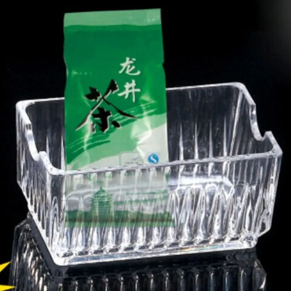 Business Card Holder Acrylic Sugar Packet Holder Clear Rectangle Tea Bags Holder Anti-fall Sweetener Storage Box Hotal