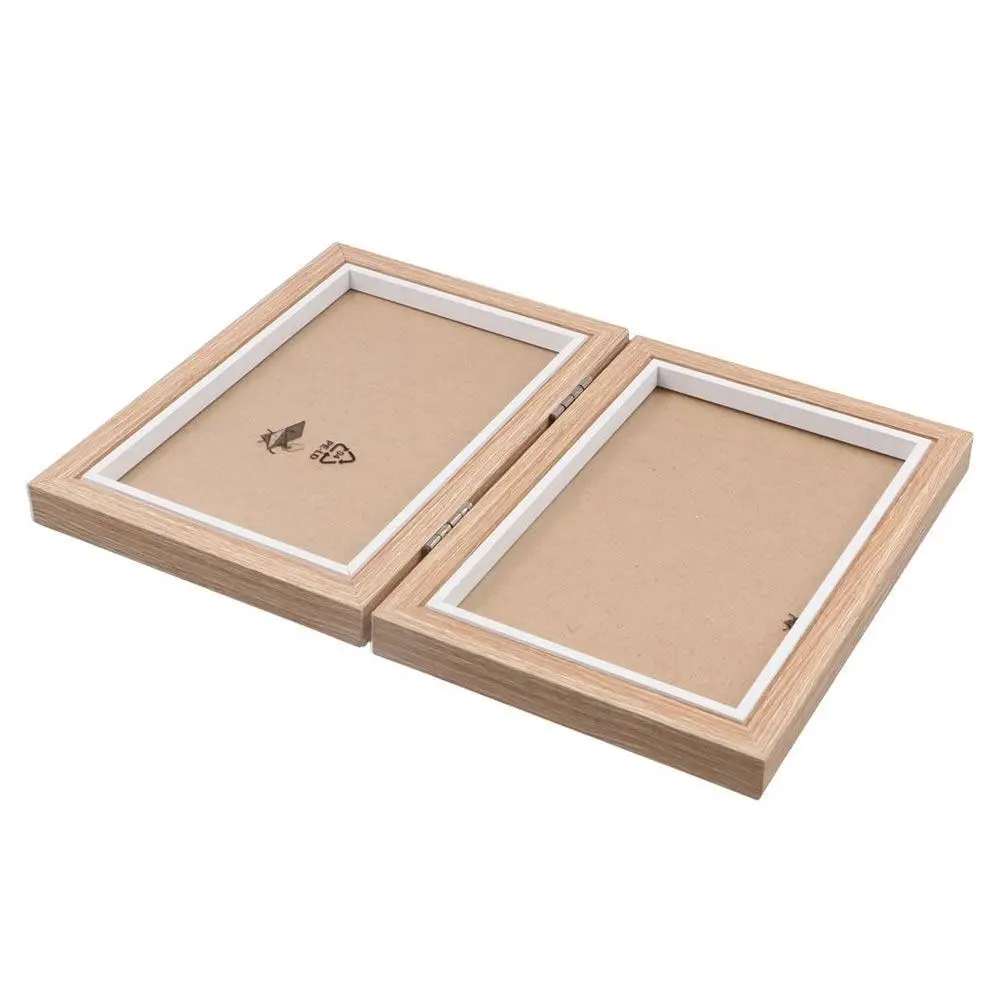 Creative Foldable Hinge Photo Frame Double/Triple Wooden Portrait Picture Frame 2/3/4/5 Linked Rectangular