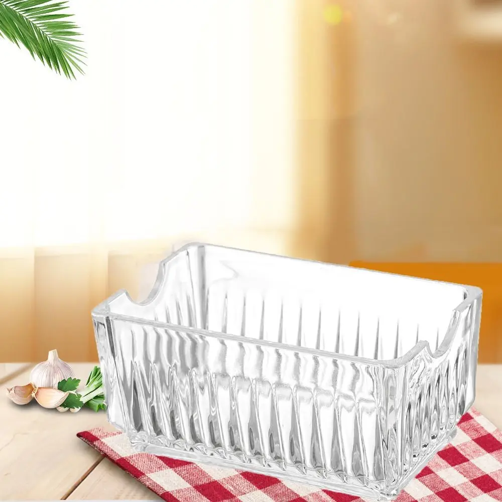 Business Card Holder Acrylic Sugar Packet Holder Clear Rectangle Tea Bags Holder Anti-fall Sweetener Storage Box Hotal