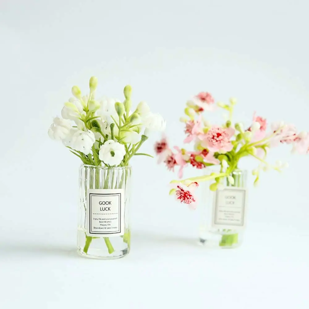 Flower Vase Dollhouse MIniature Doll House Decoration 1:12 Dollhouse Miniature Simulation Potted Plants Dollhouse Accessories
