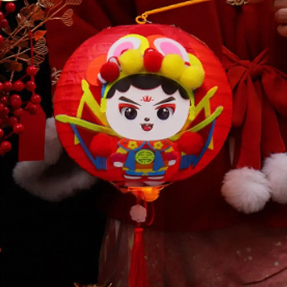 Cute Chinese Rabbit Lantern Portable Blessing Handheld Paper Lantern Traditional Handmade Antique Lantern Festival Gift