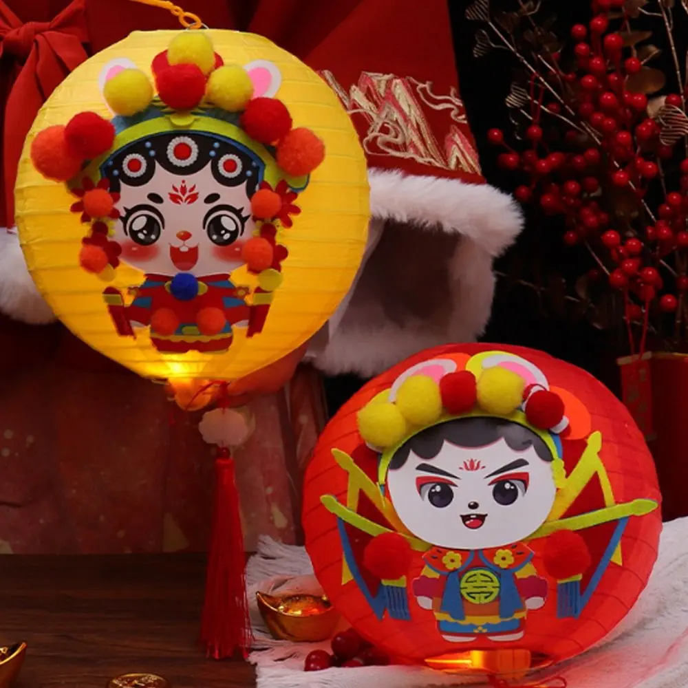 Cute Chinese Rabbit Lantern Portable Blessing Handheld Paper Lantern Traditional Handmade Antique Lantern Festival Gift