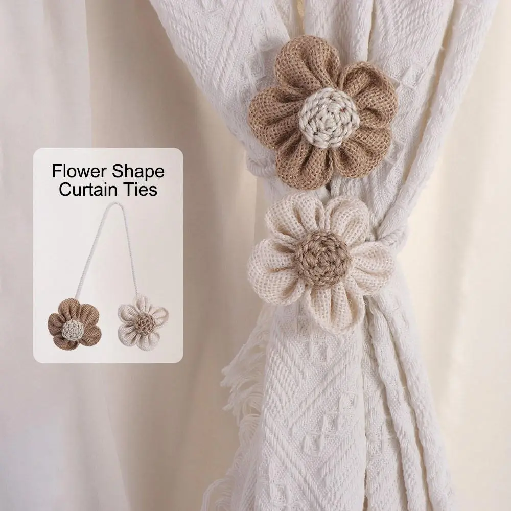 Elegant Handmade Flower Curtain Ties Easy to Use Sturdy Cartoon Curtain Tieback Flower Shape Curtain Strap Curtains Accessories