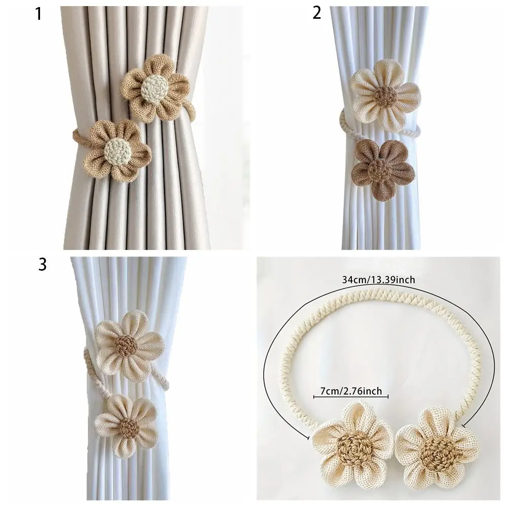 Elegant Handmade Flower Curtain Ties Easy to Use Sturdy Cartoon Curtain Tieback Flower Shape Curtain Strap Curtains Accessories