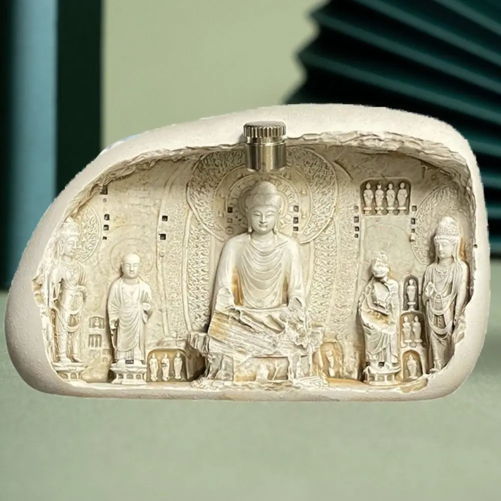 Buddha Statue Longmen Grottoes Refrigerator Sticker Chinese Style Resin Fridge Magnets 3D Night Light Fridge Sticker Kitchen