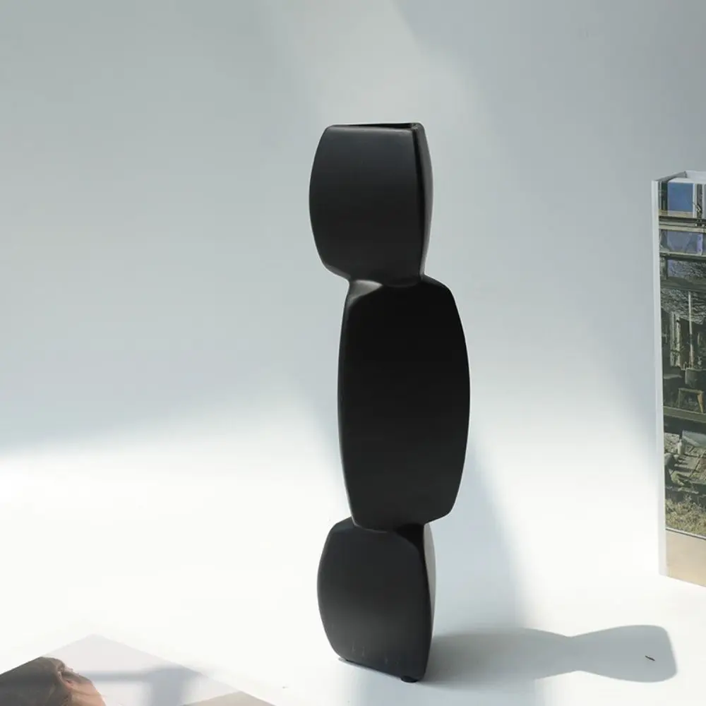 Creative Irregular Geometric Abstract Lotus Vase Fashion Unique Lotus Flower Pot Ins Ceramic Vase Figurines Living Room