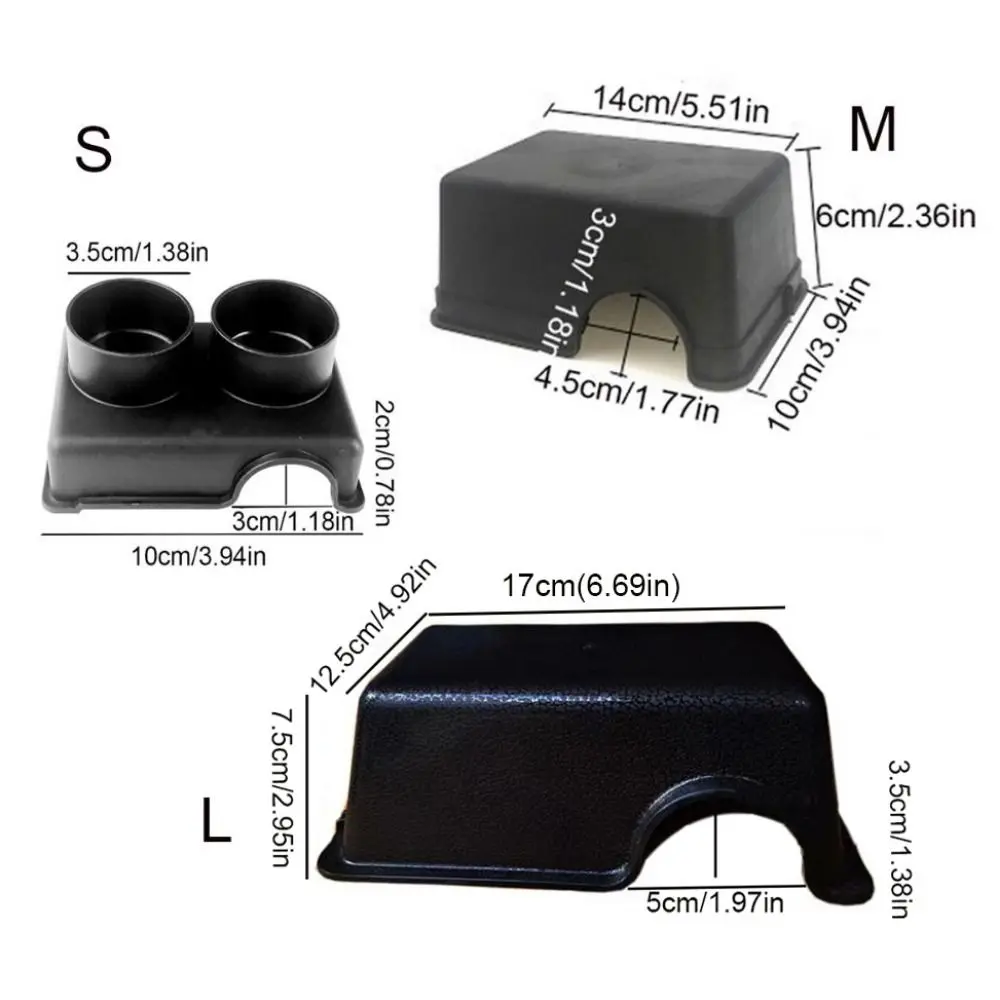 Reptile Terrarium Black Reptile Hide Box Rectangle Plastic Snake Shelter House S/M/L Reptile Caves Gecko