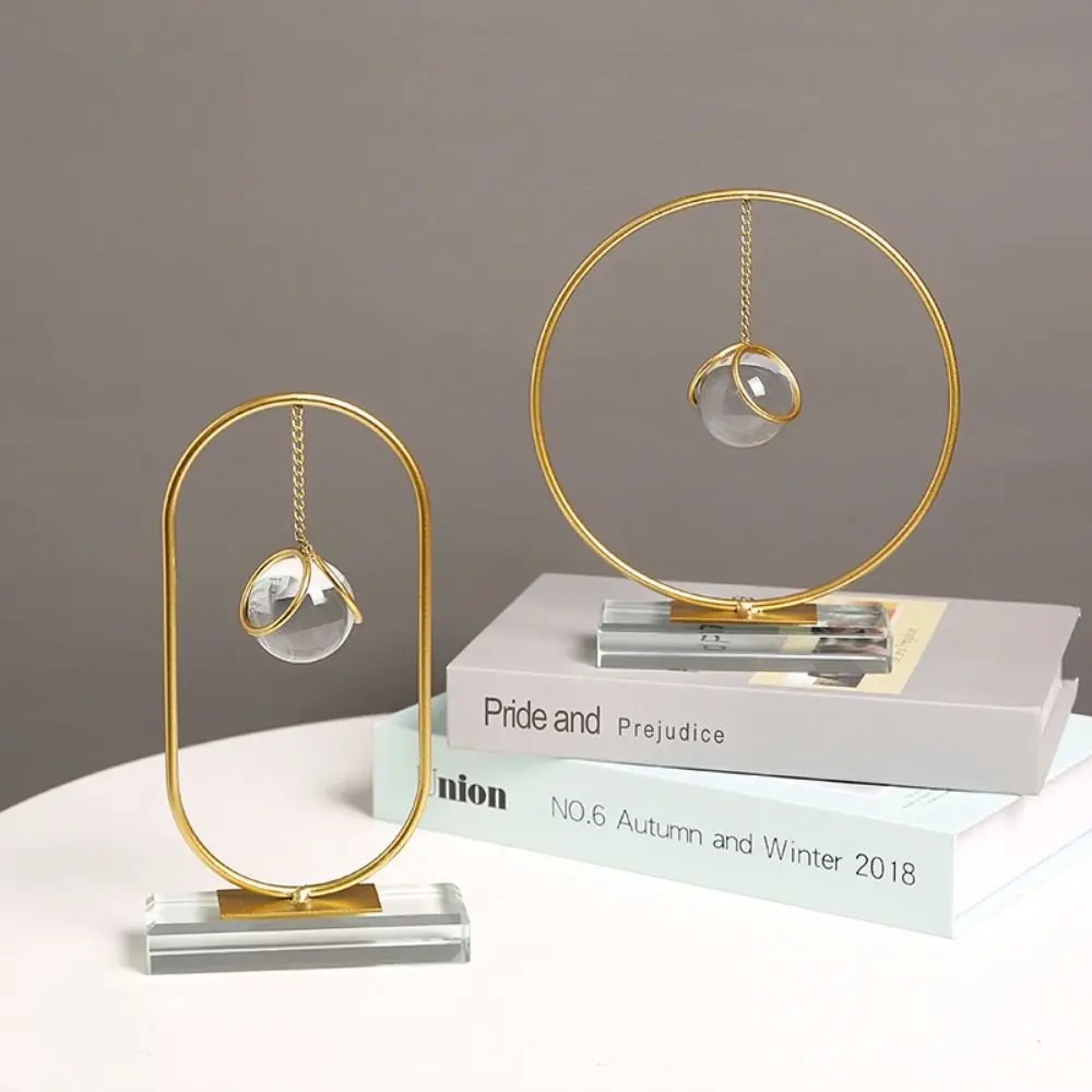 Simple With Bracket Crystal Ball Ornaments Geometric Abstract Crystal Ball Sculpture Desktop Decor Stand Home Decor