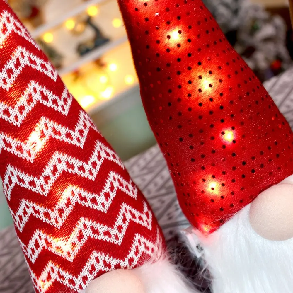 Kawaii Christmas Glowing Gnome Doll Mini Exquisite Knitted Christmas Doll Cartoon Romance Handmade Christmas Gnome Living Room